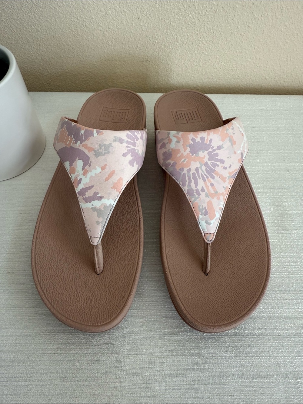 FitFlop Pink Camo Platform Flip Flop Sandals - Picture 2 of 11